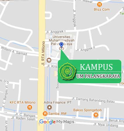 Peta dan Lokasi (Google Map) UM Palangkaraya Programreguler Nomor