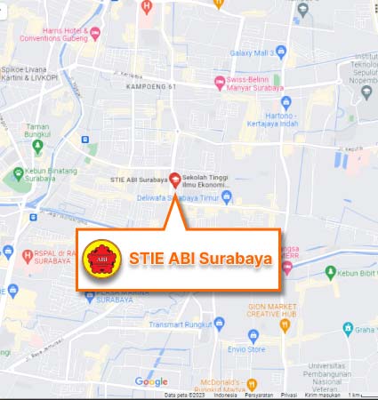 Lokasi dan Peta (Google Map) STIE ABI Surabaya Programreguler Nomor